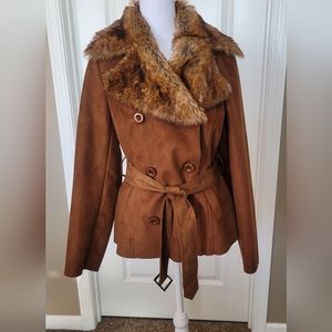 NWOT Chico's Faux Suede with Faux Fur - Perfect for the Season!